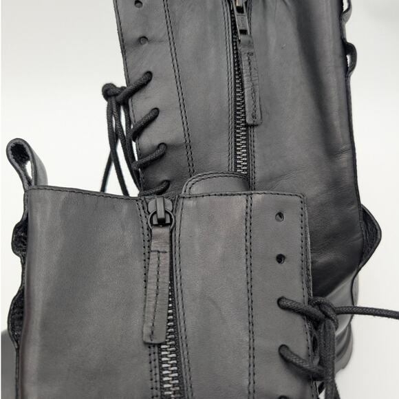 Ash Elton Platform Lug Sole Combat Boots Lace-Up Women's Black Size US9 EU40 - Picture 8 of 13